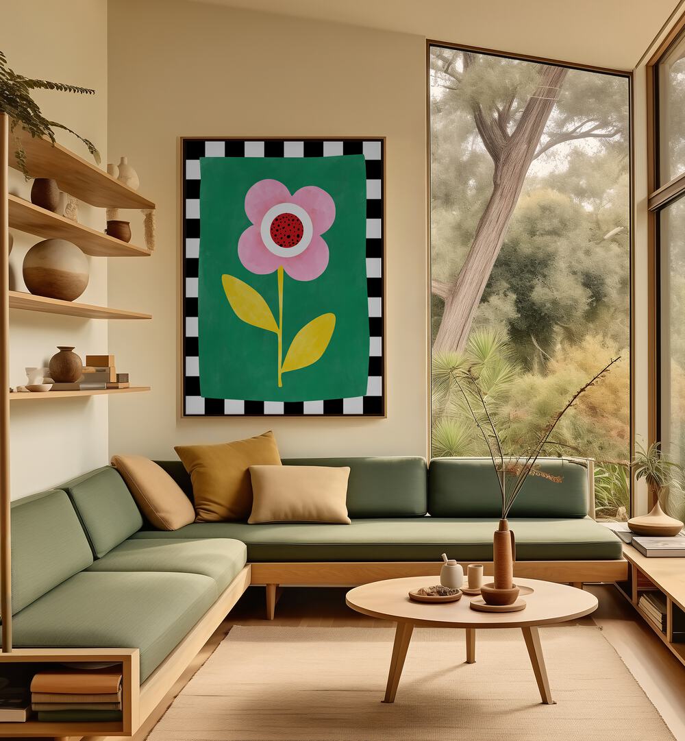 Bright PINK FLOWER artwork by Elena Ristova enhances spaces, perfect for floral flower paintings enthusiasts.