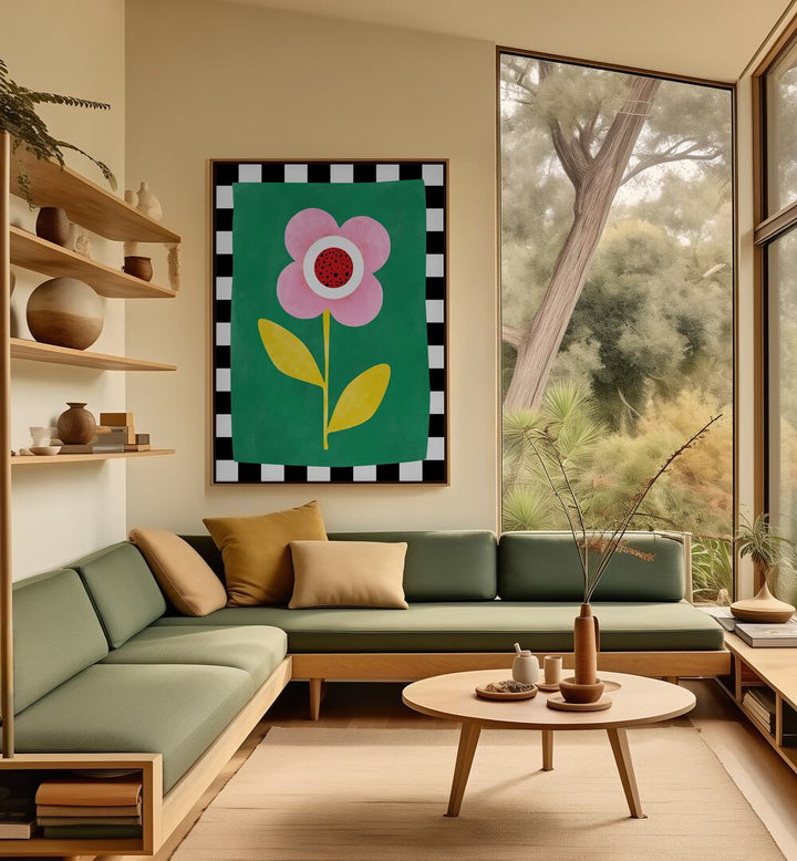 Bright PINK FLOWER artwork by Elena Ristova enhances spaces, perfect for floral flower paintings enthusiasts.