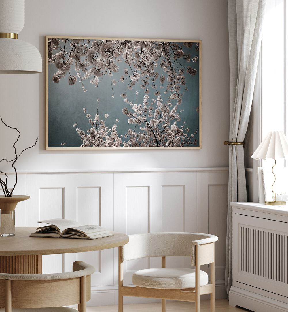Elegant MOODY SPRING, FLORAL FLOWER PAINTINGS complement modern decor with dreamy floral compositions in soft tones.