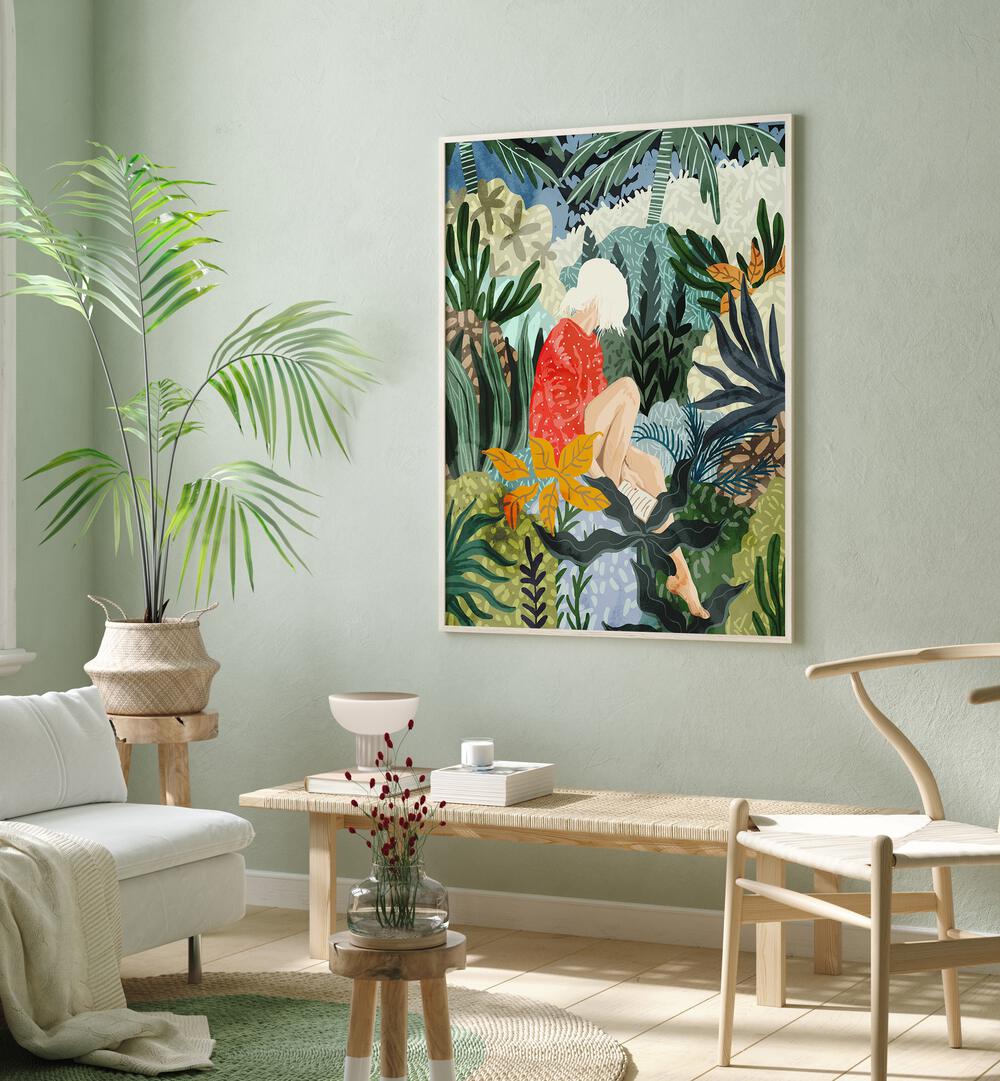 Vibrant decor featuring "THE DISTRACTED READER , PORTRAITS" by Uma Gokhale, perfect for inspired reading spaces.