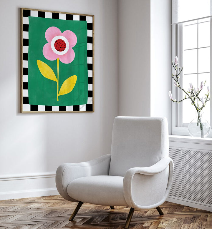 Bright PINK FLOWER painting by Elena Ristova, perfect for enhancing your space with FLORAL FLOWER PAINTINGS.