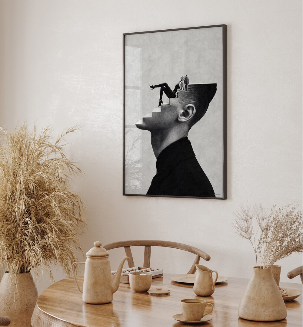 Surreal art print "It's a Woman's World" by Underdott, showcasing creativity and imagination in a striking display.