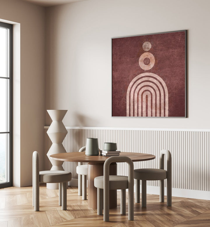 Transform your space with the RAINBOW GATE VISNE, BOHO ART PAINTINGS by Emel Tunaboylu in vibrant hues.