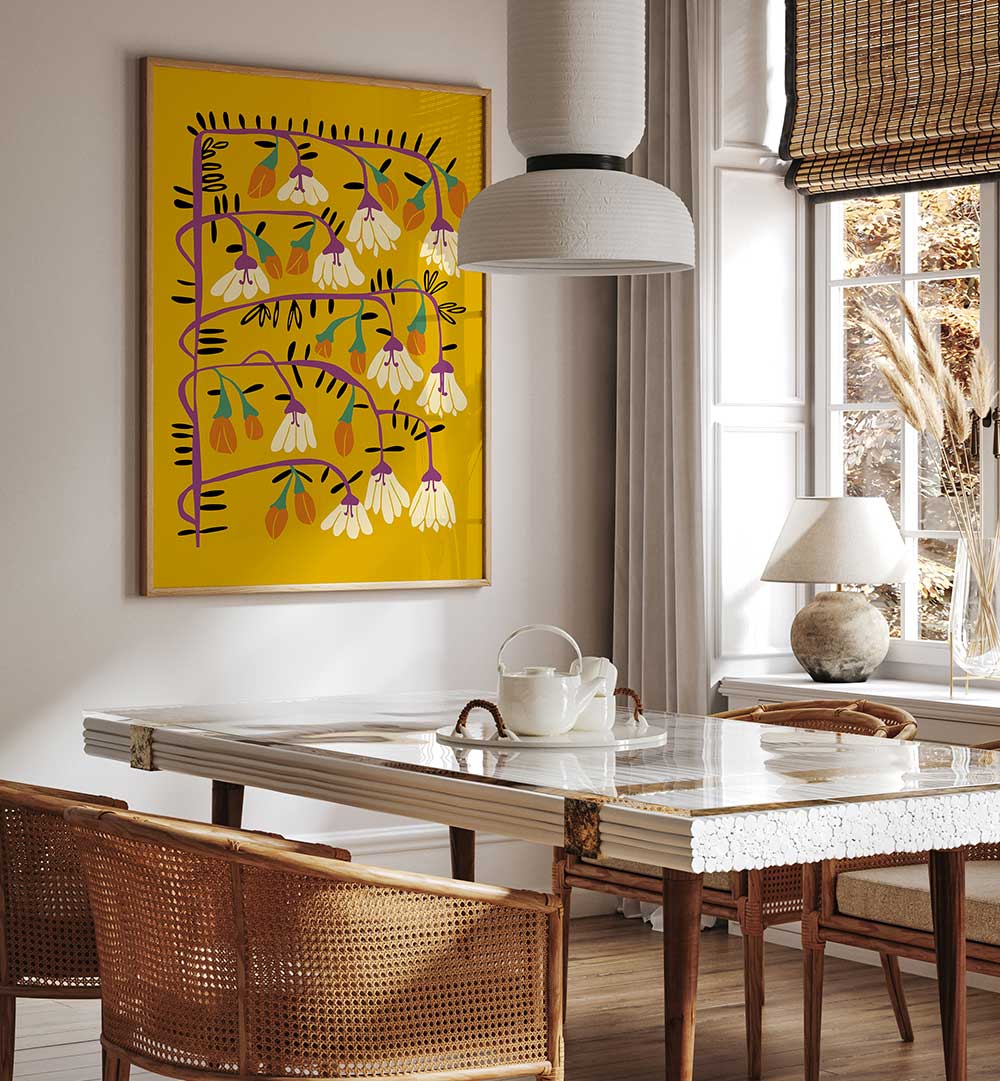 Brighten your space with MATISSE YELLOW, FLORAL FLOWER PAINTINGS showcasing vibrant hues and intricate designs.
