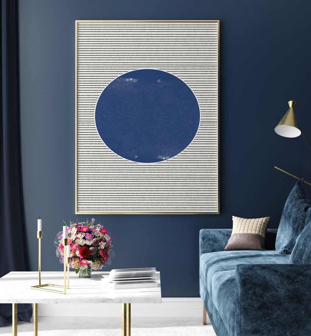 Stylish WATERCOLOR CIRCLE, BOHO ART PAINTINGS on a wall, adding tranquility and creativity to any space.