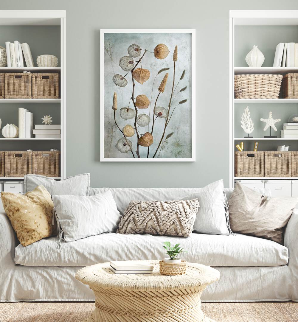 Stylish LANTERNS, FLORAL FLOWER PAINTINGS create an inviting ambiance for outdoor gatherings and cozy evenings.