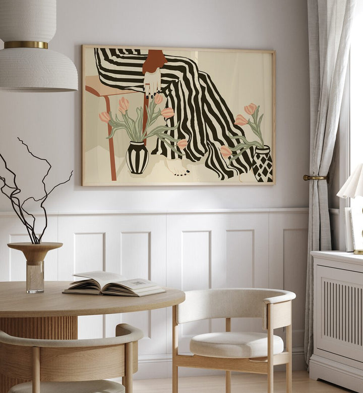 Bright and elegant, TULIPS BY MY FEET, BOHO ART PAINTINGS enhance your home decor with artistic charm.