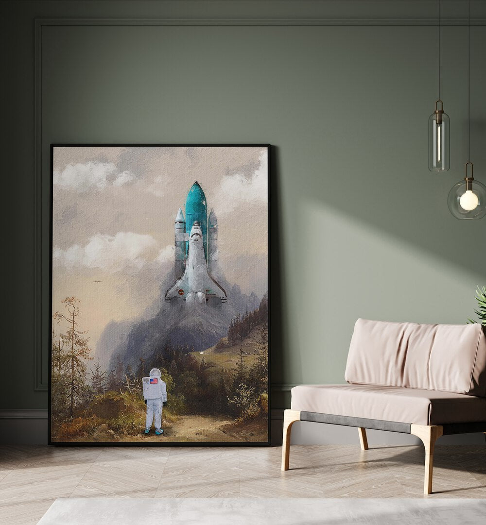 Surreal “Missed the Shuttle” altered art print by Dikhotomy, perfect for transforming your space with imagination.
