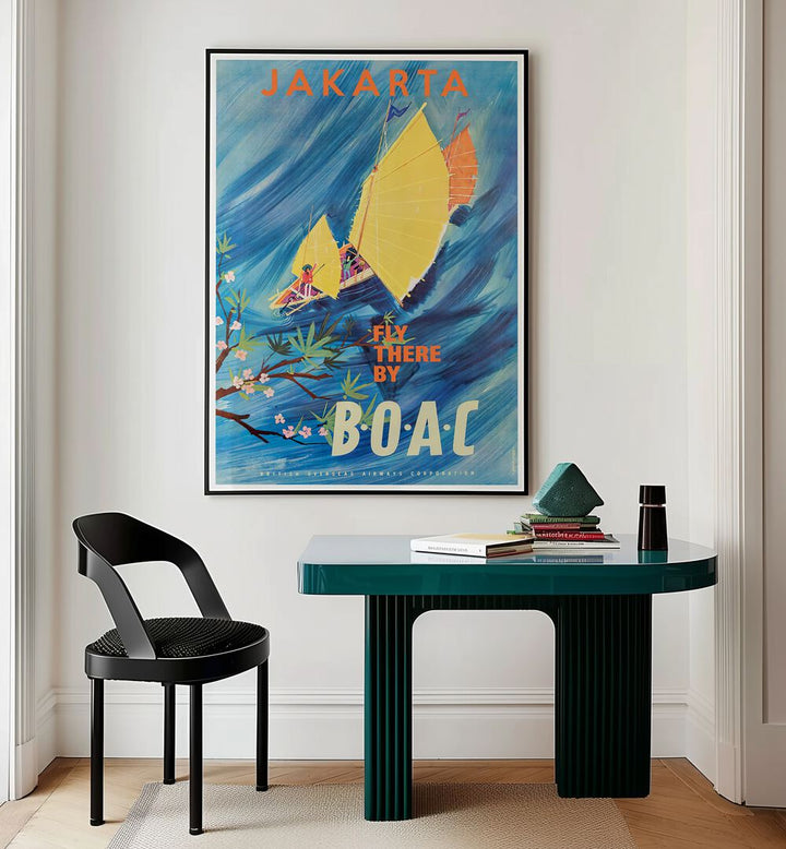 Discover JAKARIA, VINTAGE TRAVEL POSTERS showcasing nostalgic adventure with vibrant Jakarta art for your space.
