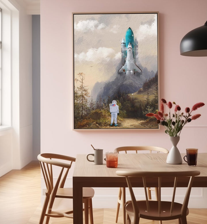 Captivating "Missed the Shuttle" altered art prints by Dikhotomy enhance your space with surreal imagination.