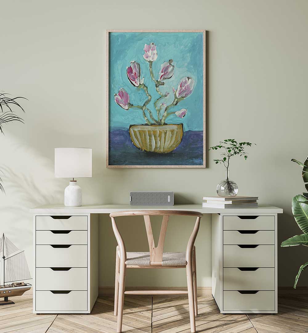 MAGNOLIA VASE , FLORAL FLOWER PAINTINGS