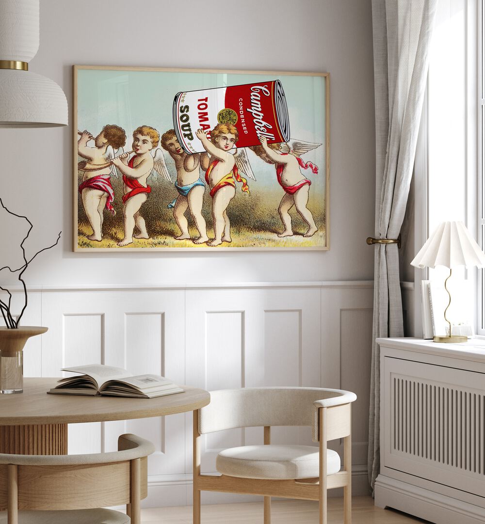 Charming altered art print, "WE HAVE A SNACK," by Dikhotomy, perfect for food lovers and creative decor.