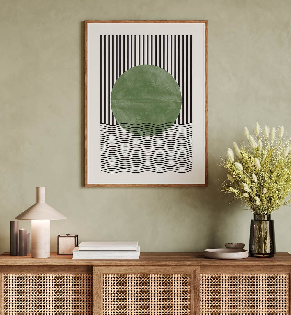 Stylish MODERN GRAPHIC, BOHO ART PAINTINGS by The Miuus Studio enhance any living space with vibrant abstract designs.