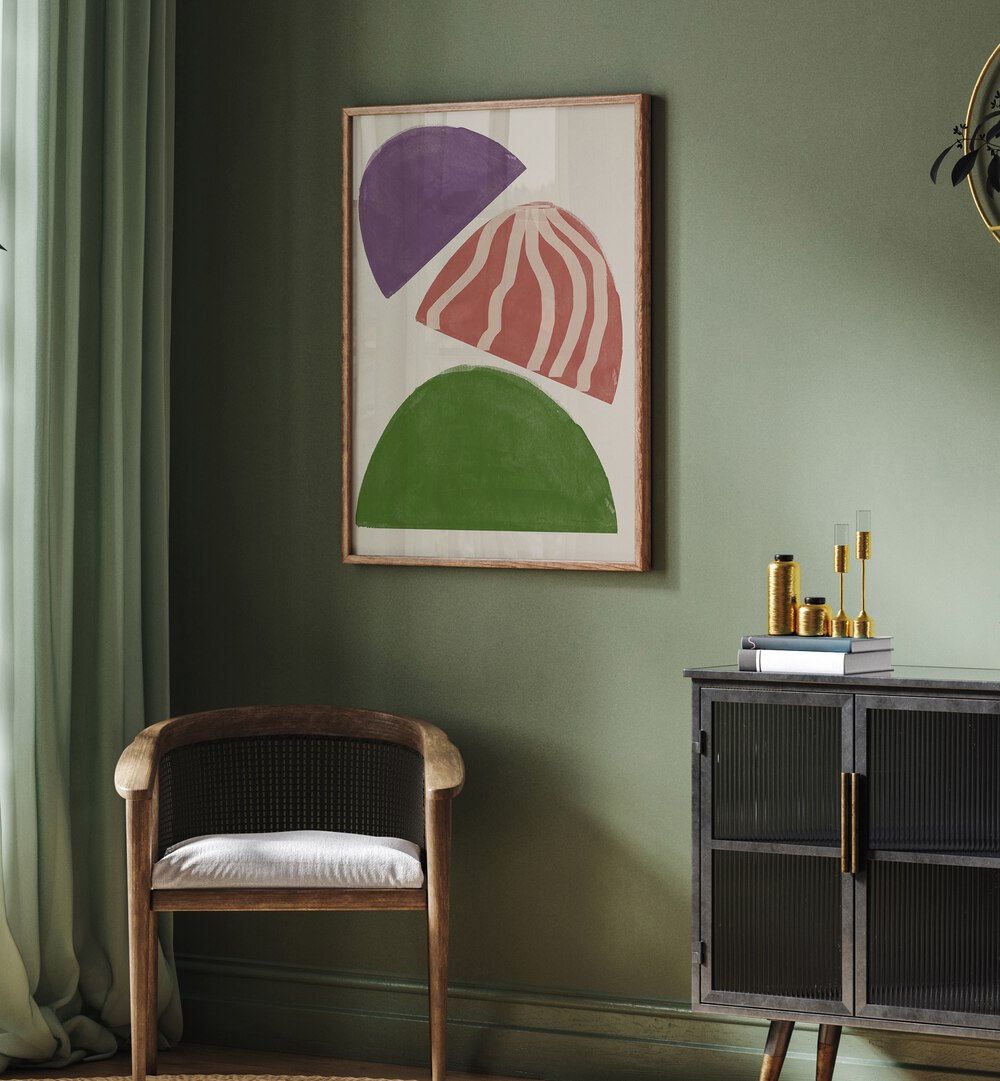 Colorful geometric art print featuring Watercolor Modern Flowers, perfect for enhancing your living space.