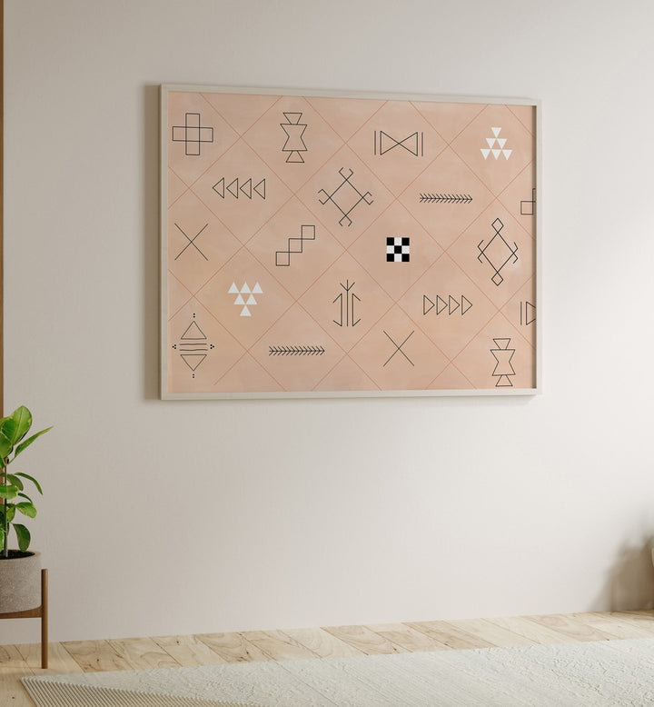 Discover SYMBOLS, BOHO ART PAINTINGS featuring geometric designs that enhance modern decor by Elena Ristova.