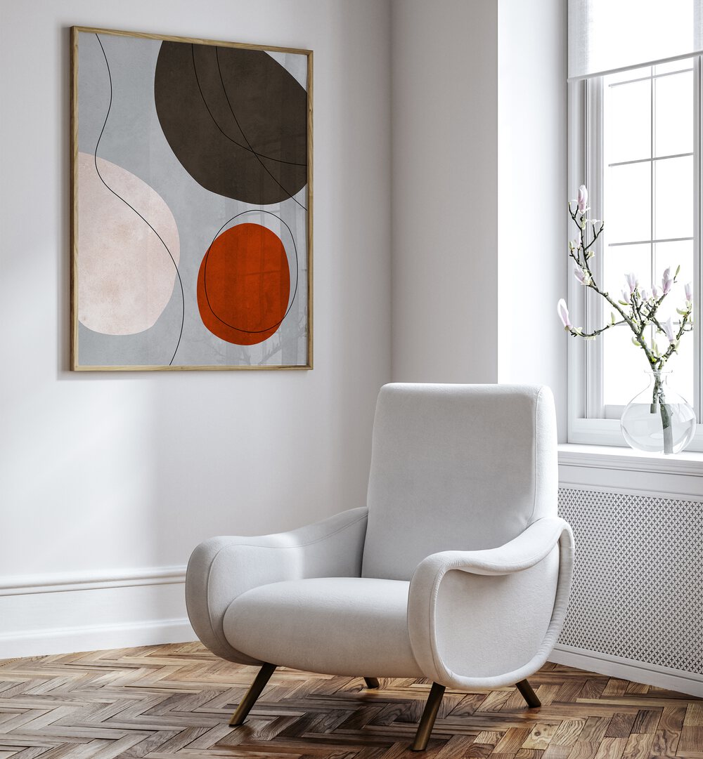 Stylish room featuring EXPRESSIVE VII, ABSTRACT PAINTINGS, adding a modern artistic touch to any space.