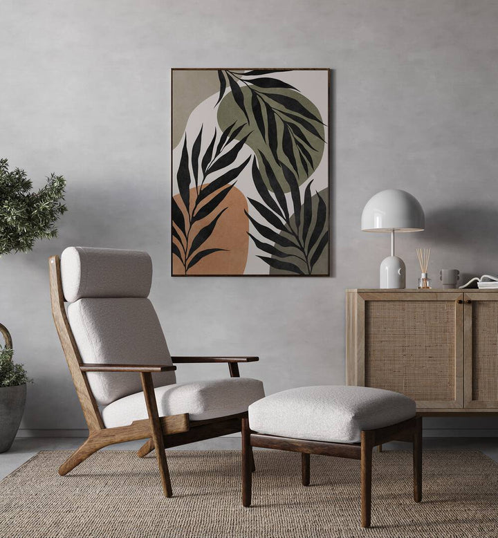 Stylish interior featuring WATERCOLOR FLORAL, BOHO ART PAINTINGS that add elegance to any space.