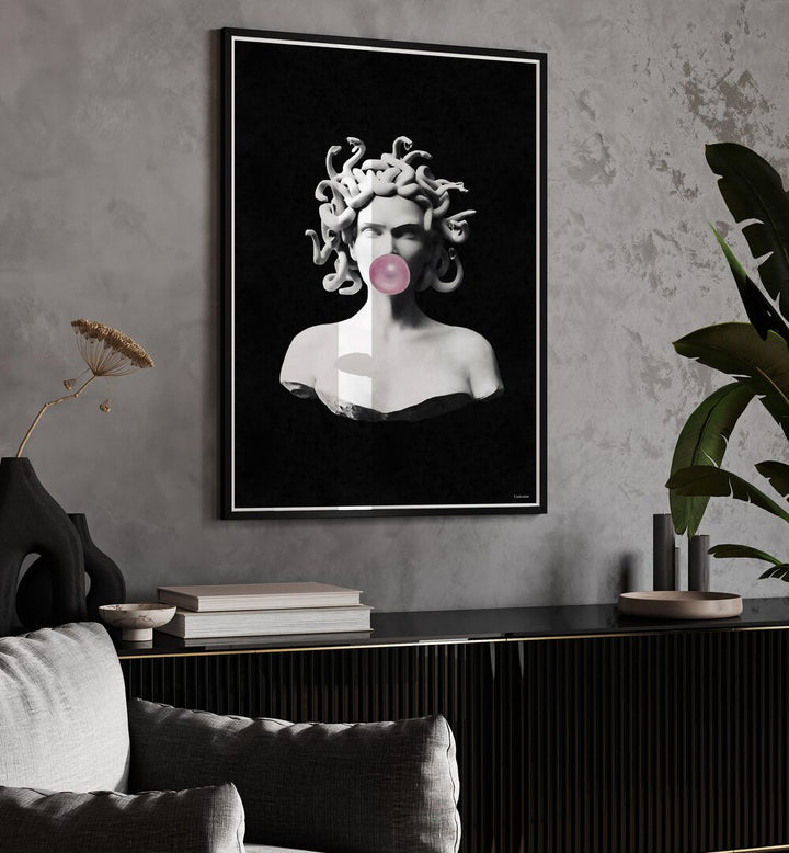Medusa Pink Bubblegum, Altered Art Prints by Underdott adds whimsical charm to any space with its playful twist.