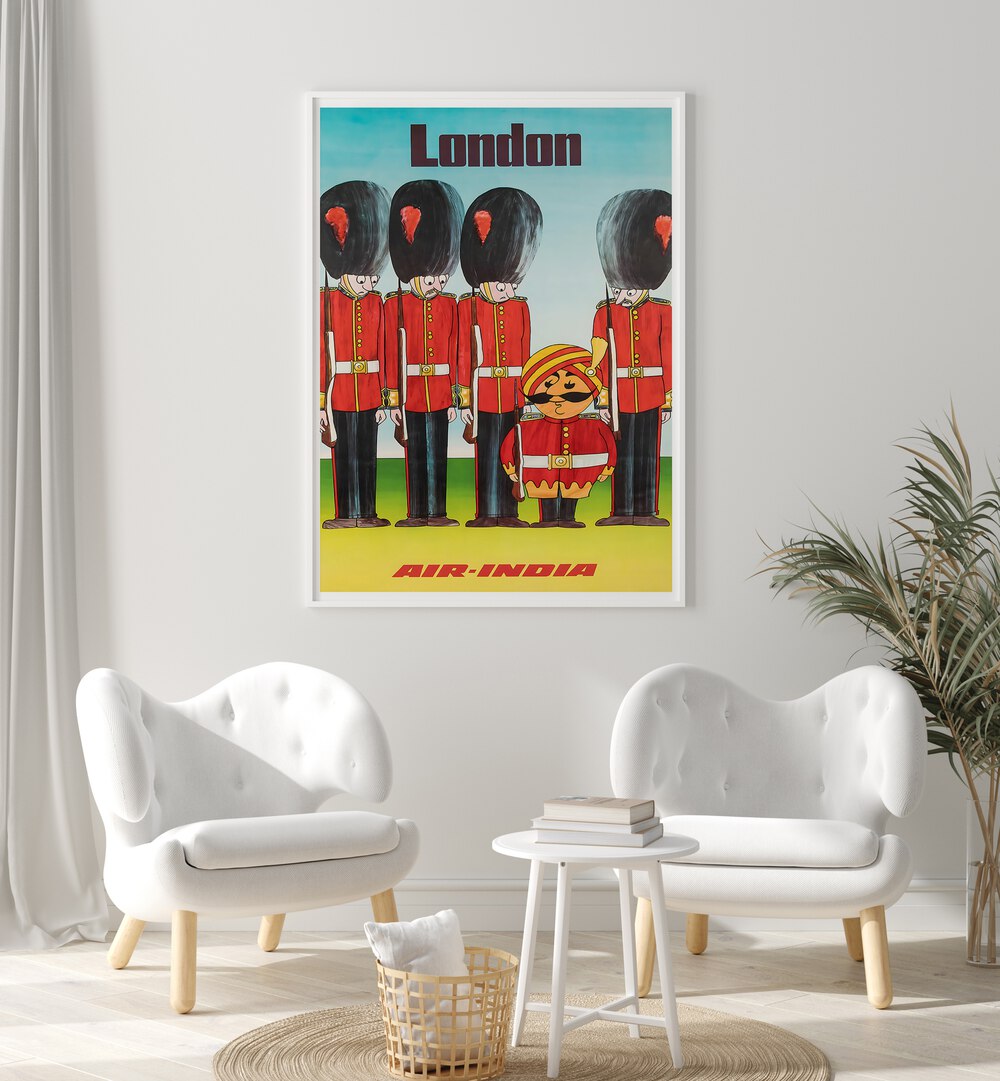 LONDON, VINTAGE TRAVEL POSTERS showcasing iconic British guards, perfect for adding charm to any space.