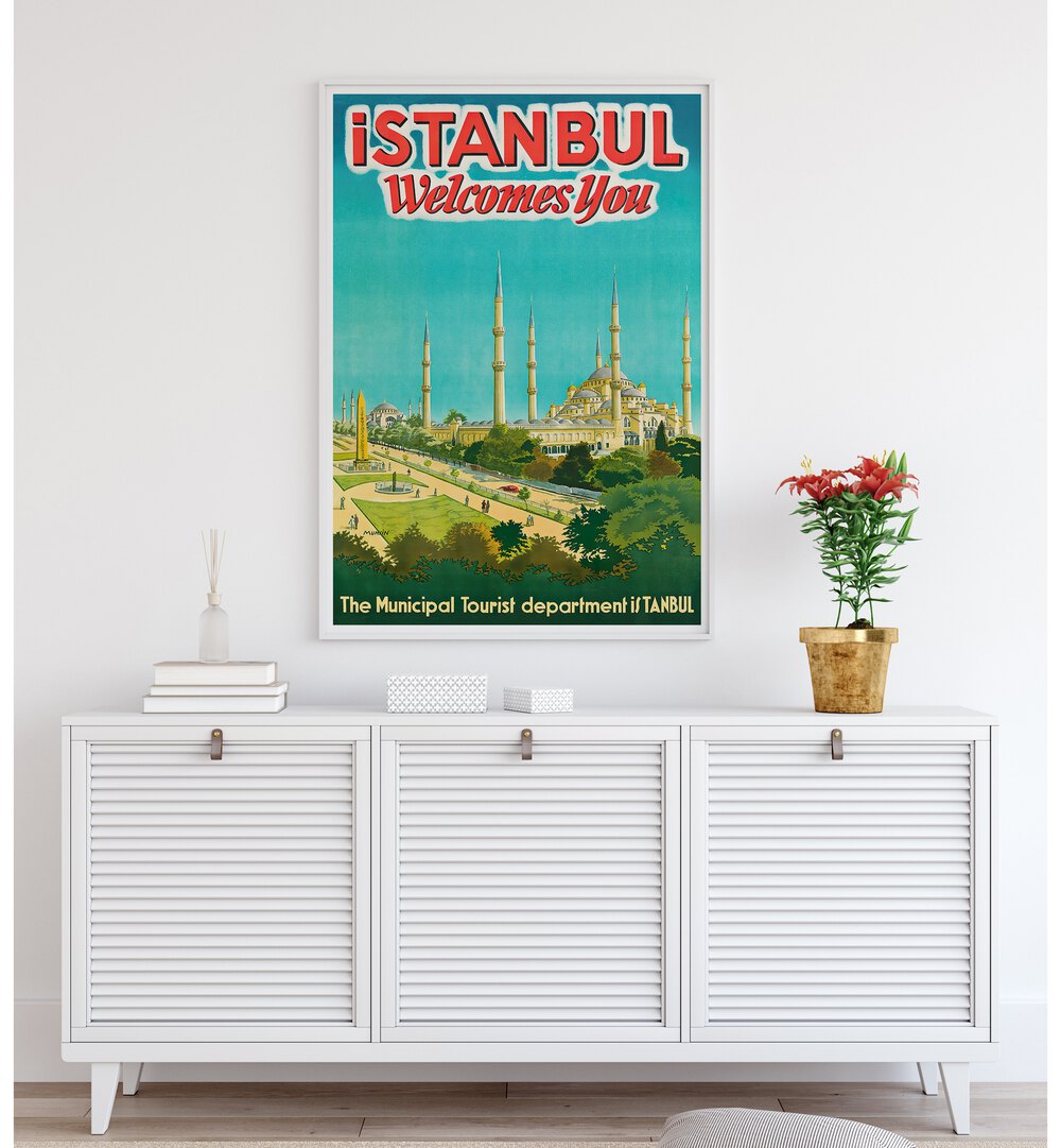 The ISTANBUL II, VINTAGE TRAVEL POSTERS showcase the city's charm, perfect for adding history to your decor.