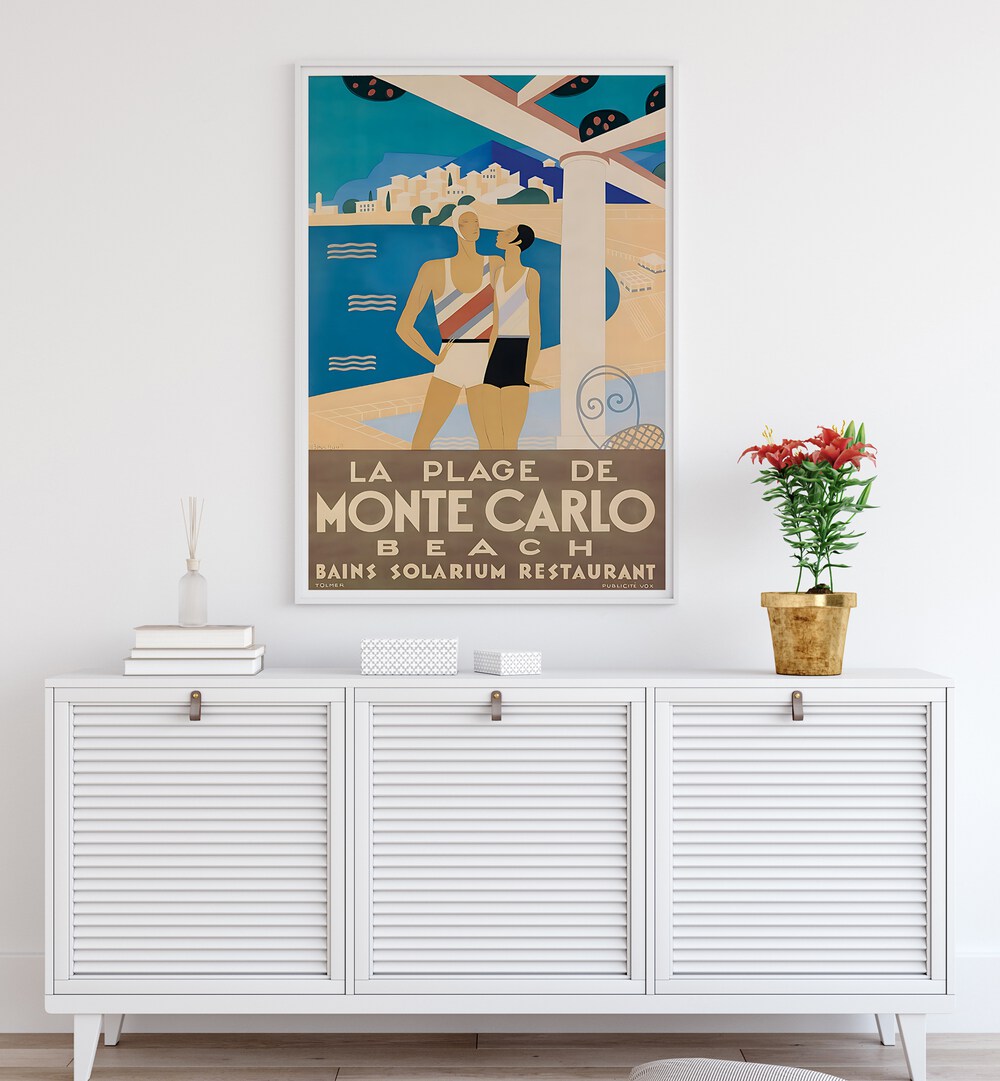 Stylishly designed MONTE CARLO I, VINTAGE TRAVEL POSTERS, perfect for adding elegance to any space.