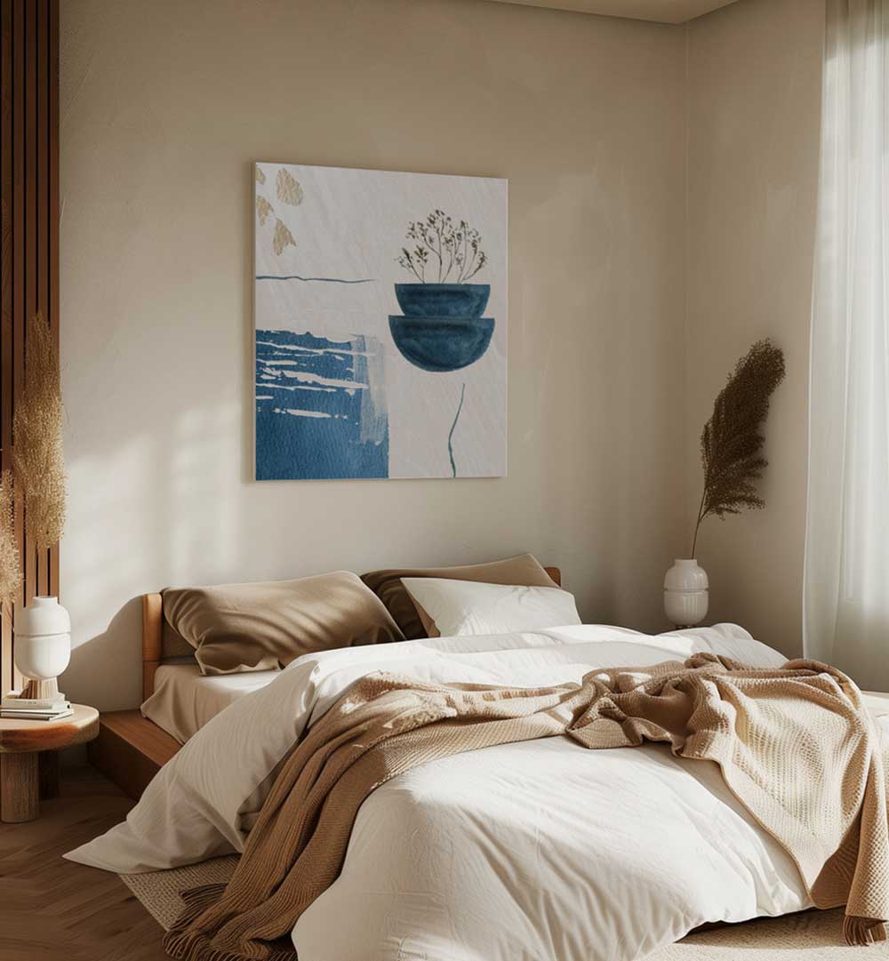 CALM BLUES I , BOHO ART PAINTINGS