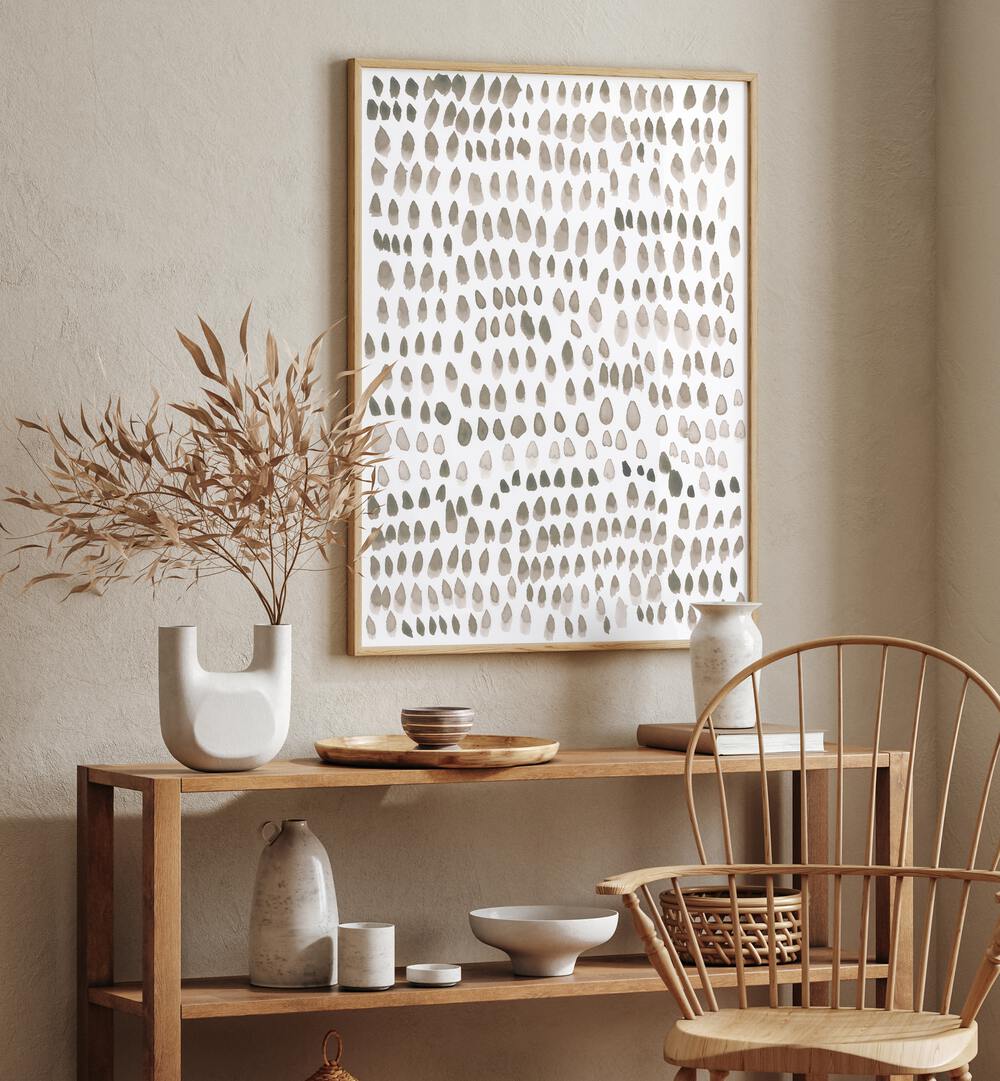 Charming PAINTED DOTS LIGHT BROWN, ABSTRACT PAINTINGS enhance any room with playful sophistication and unique design.