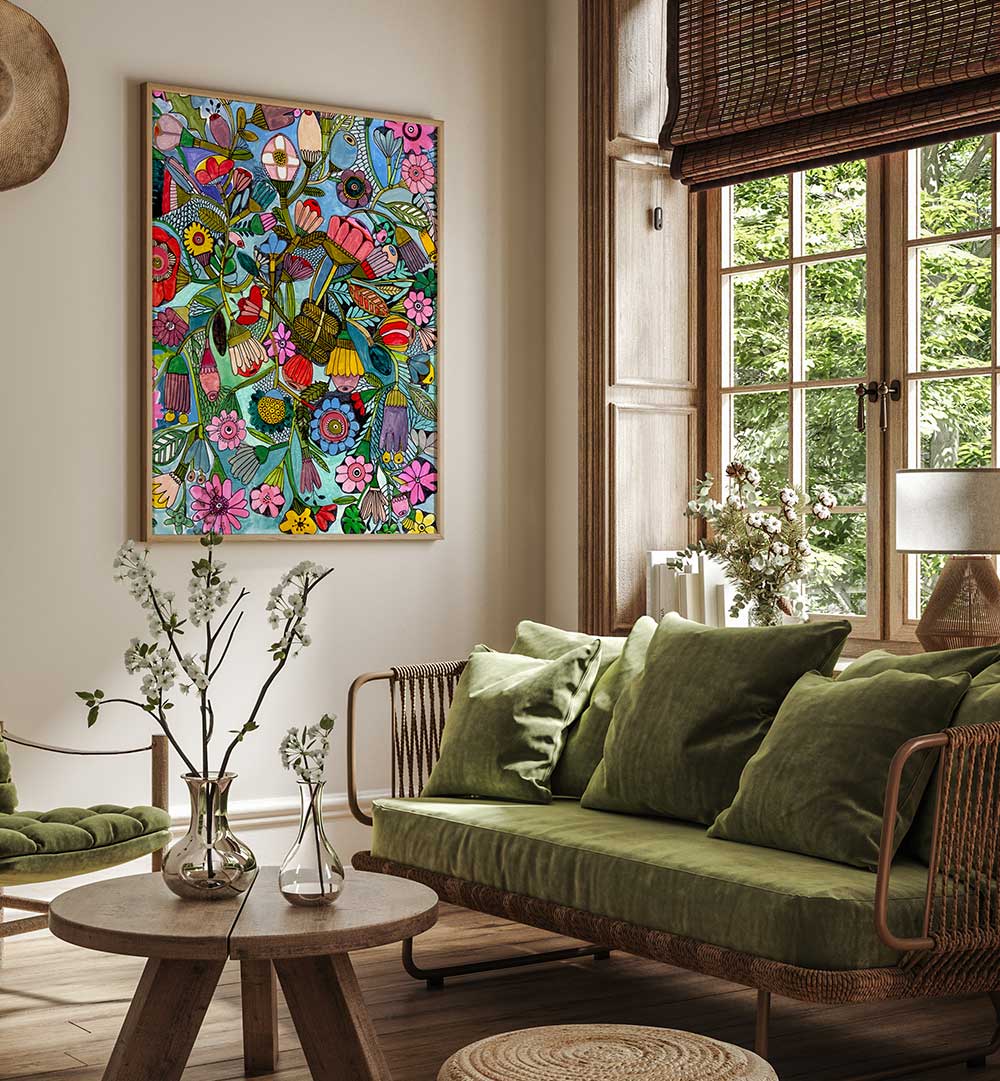 BLUEFLORAL , FLORAL FLOWER PAINTINGS