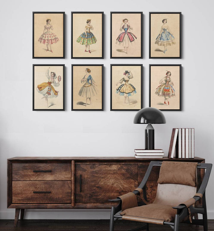 Elegant French Ballet Set Gallery Wall showcasing graceful dancers, perfect for sophisticated gallery walls in any home.