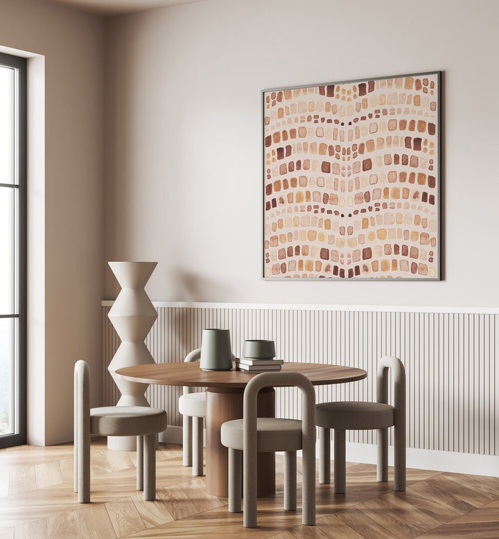 Stylish living room featuring ANIMAL PRINT, BOHO ART PAINTINGS that add an exotic touch to modern decor.