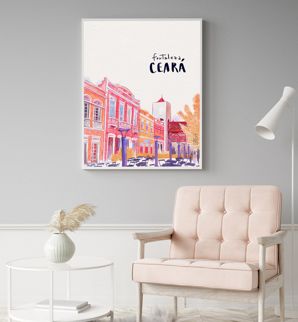 Colorful FORTALEZA, TRAVEL POSTERS showcasing vibrant architecture, perfect for adding charm to any space.
