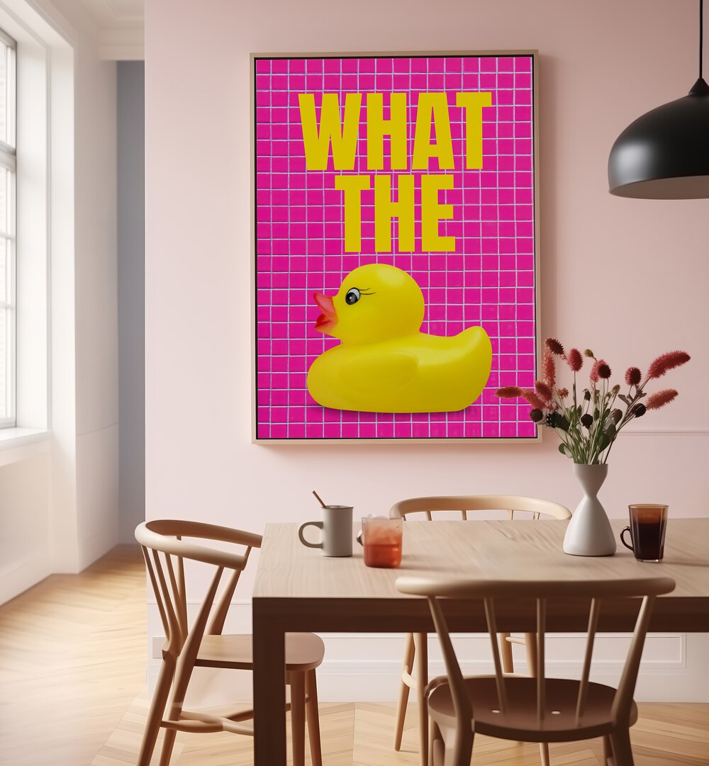 Brighten your space with vibrant WHAT THE DUCK, QUOTES posters, blending humor and artistry for any room.