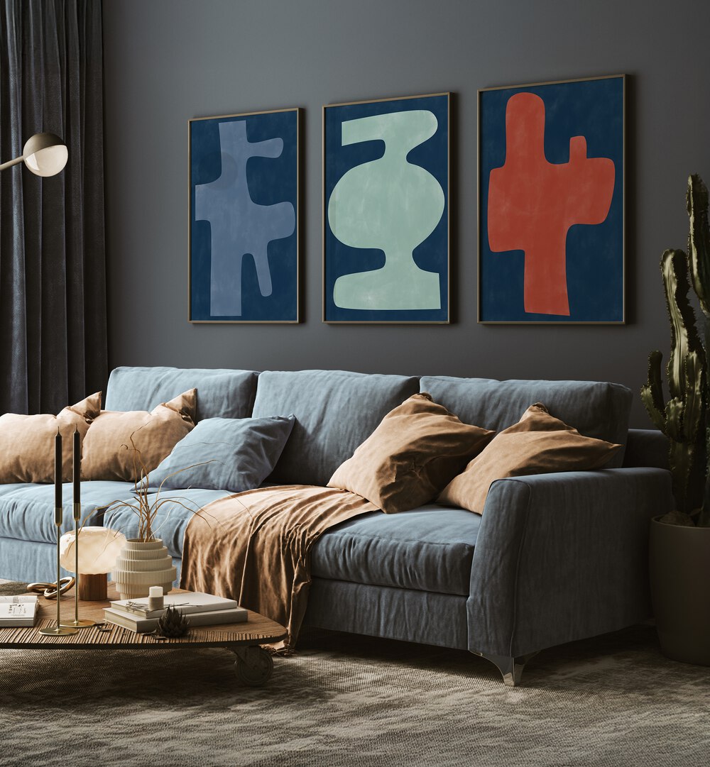 Enhance your decor with the SCARLET HARMONY TRIO SET, SET OF 3 PAINTINGS featuring vibrant designs and rich hues.