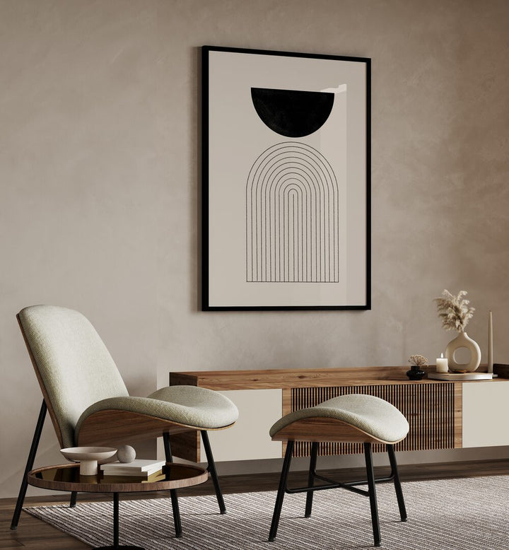 Stylish living room featuring BAB I, BOHO ART PAINTINGS from The Miuus Studio, enhancing modern decor beautifully.