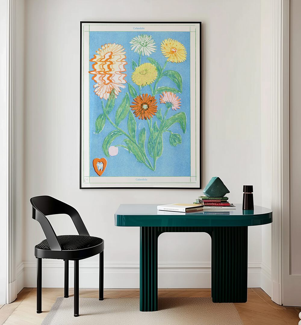 Vibrant CALENDULA, FLORAL FLOWER PAINTINGS brighten any space with their stunning colors and intricate details.