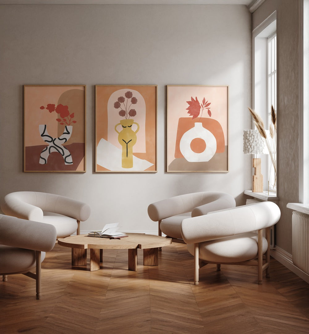 Enhance your decor with the CERULEAN BLISS SET, SET OF 3 PAINTINGS, featuring serene artistry for a tranquil space.