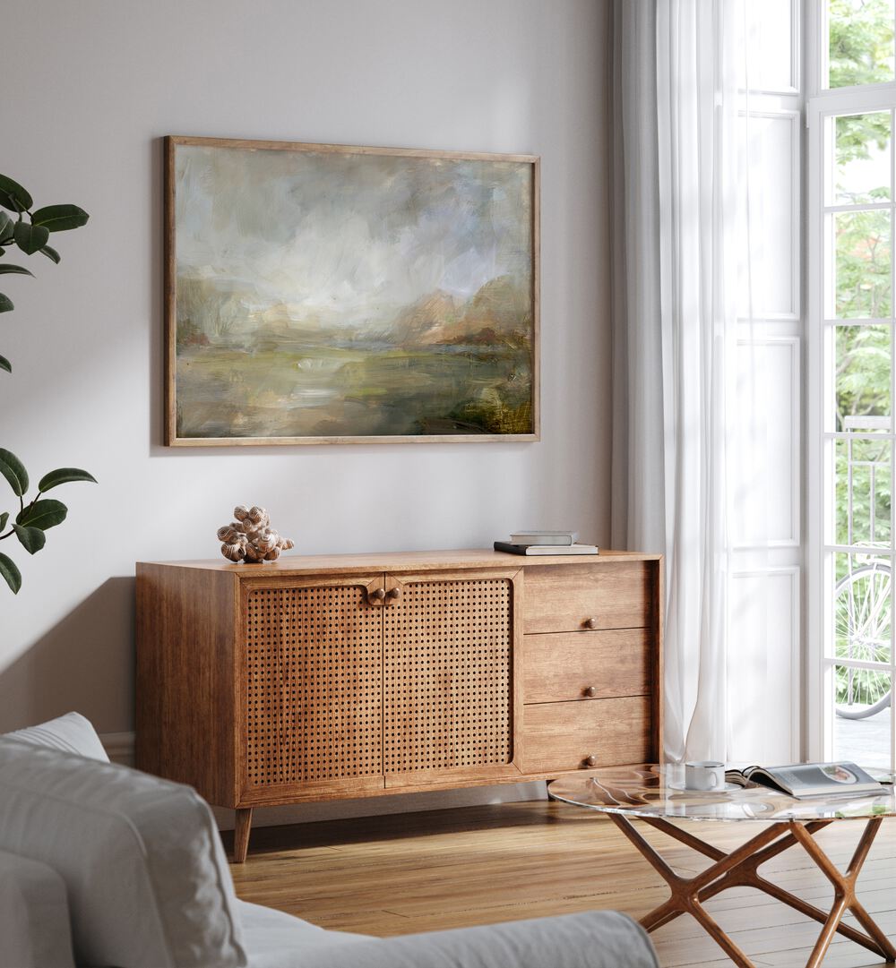 Misty Morning Vista landscape paintings enhance your space with serene beauty and tranquility, perfect for any home decor.