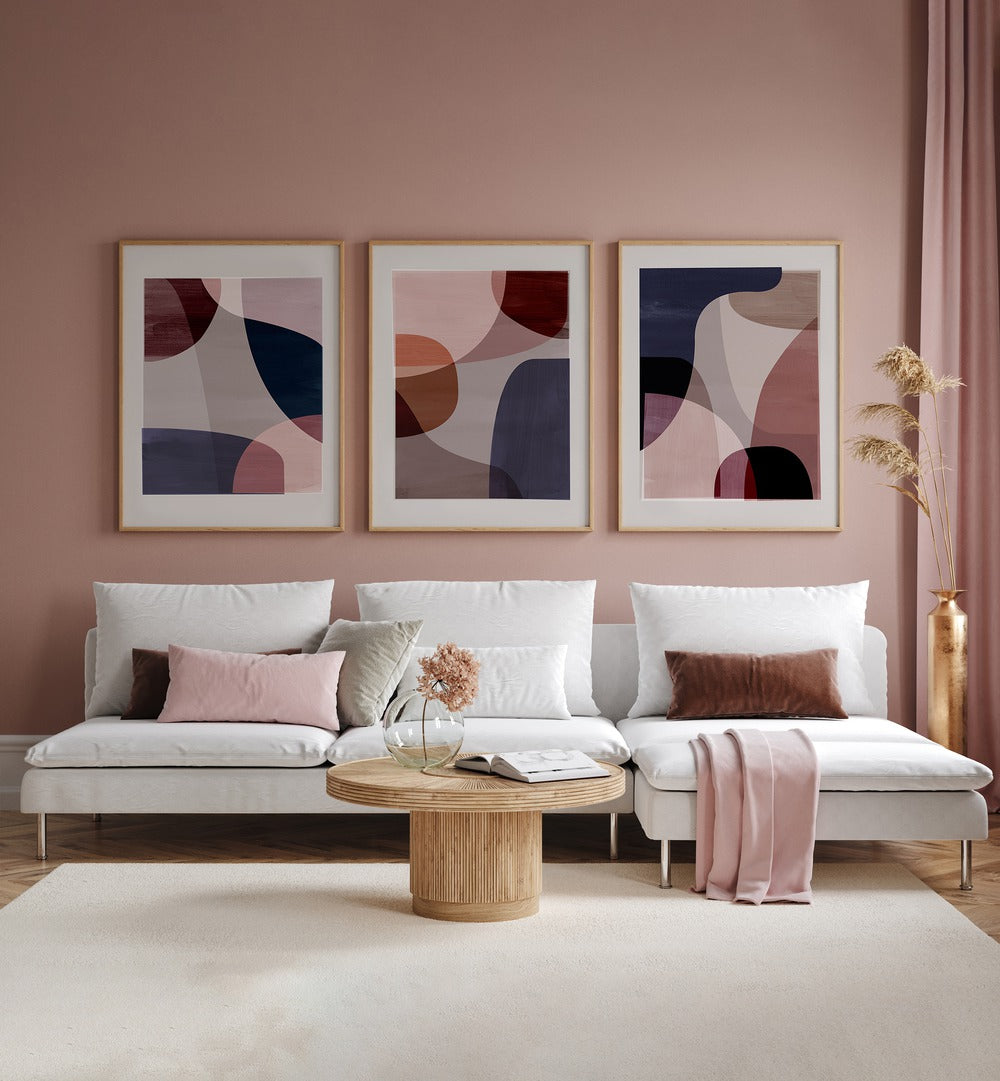 Transform your space with the ABSTRACT HARMONY SET, SET OF 3 PAINTINGS, featuring elegant, calming designs.