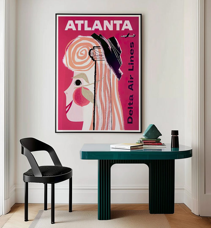 Elevate your decor with ATLANTA I, VINTAGE TRAVEL POSTERS, showcasing retro charm and adventure in every detail.
