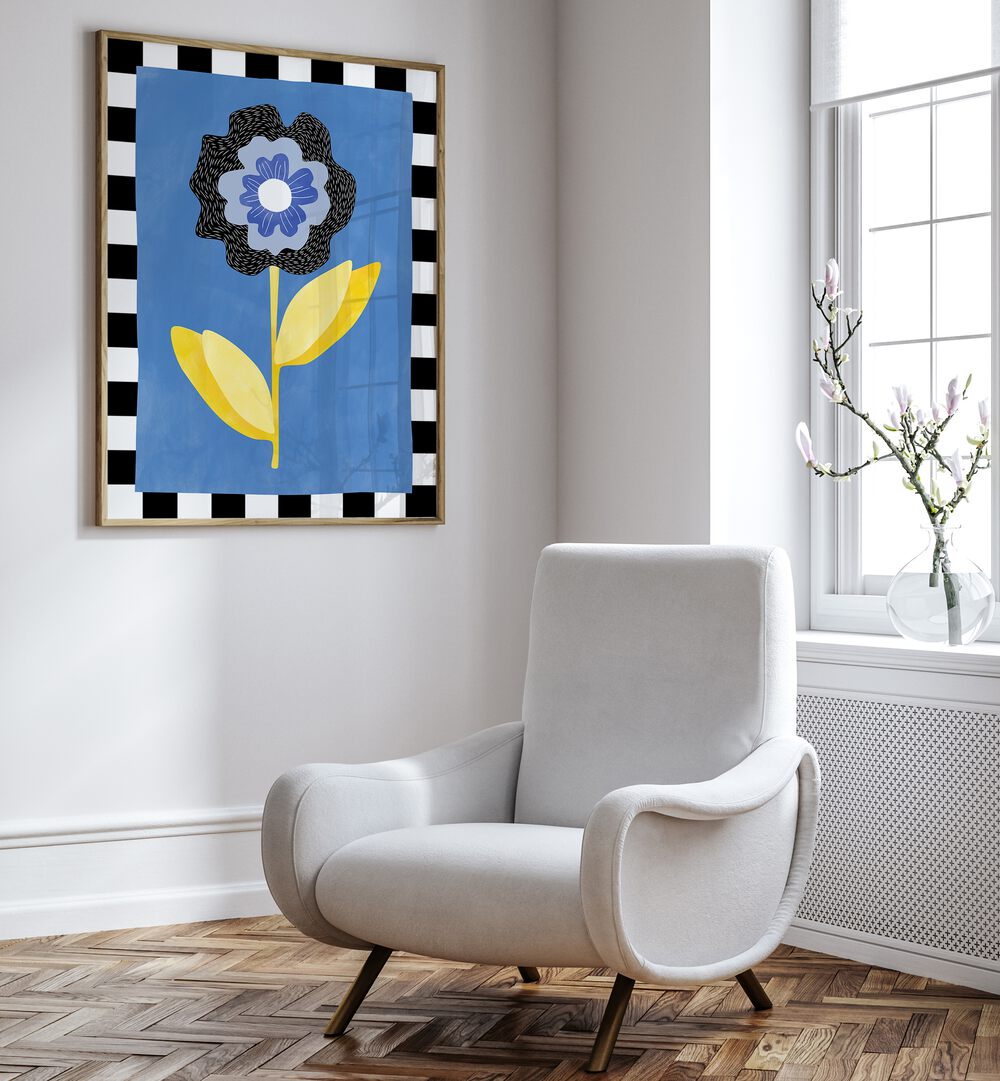 Brighten your space with the BLUE FLOWER, FLORAL FLOWER PAINTINGS by Elena Ristova, showcasing nature's delicate beauty.