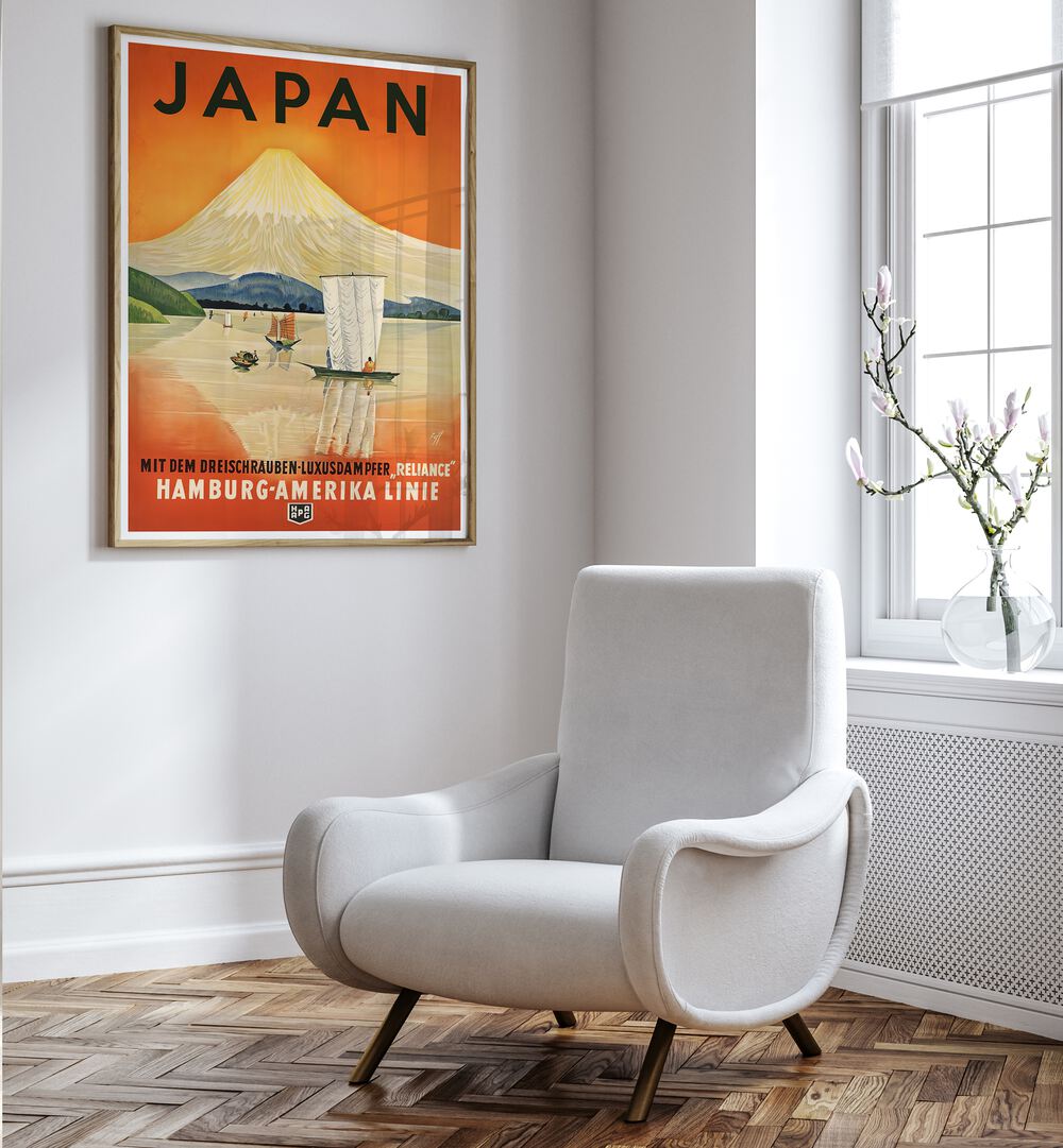 Beautiful JAPAN II, VINTAGE TRAVEL POSTERS depicting Mount Fuji, perfect for enhancing your home decor.