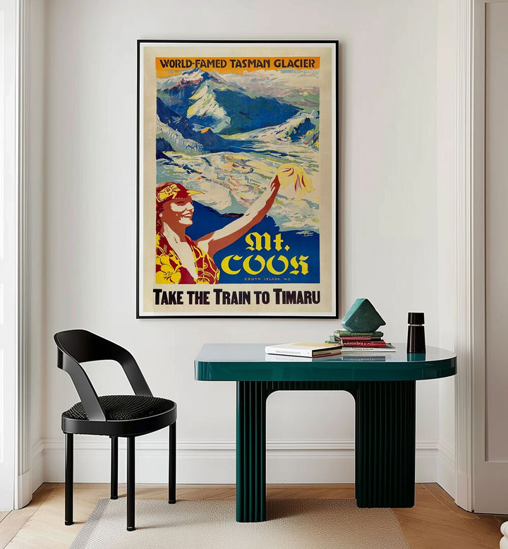 Decorate your space with MT COOS, VINTAGE TRAVEL POSTERS, showcasing classic charm and artistic nostalgia.