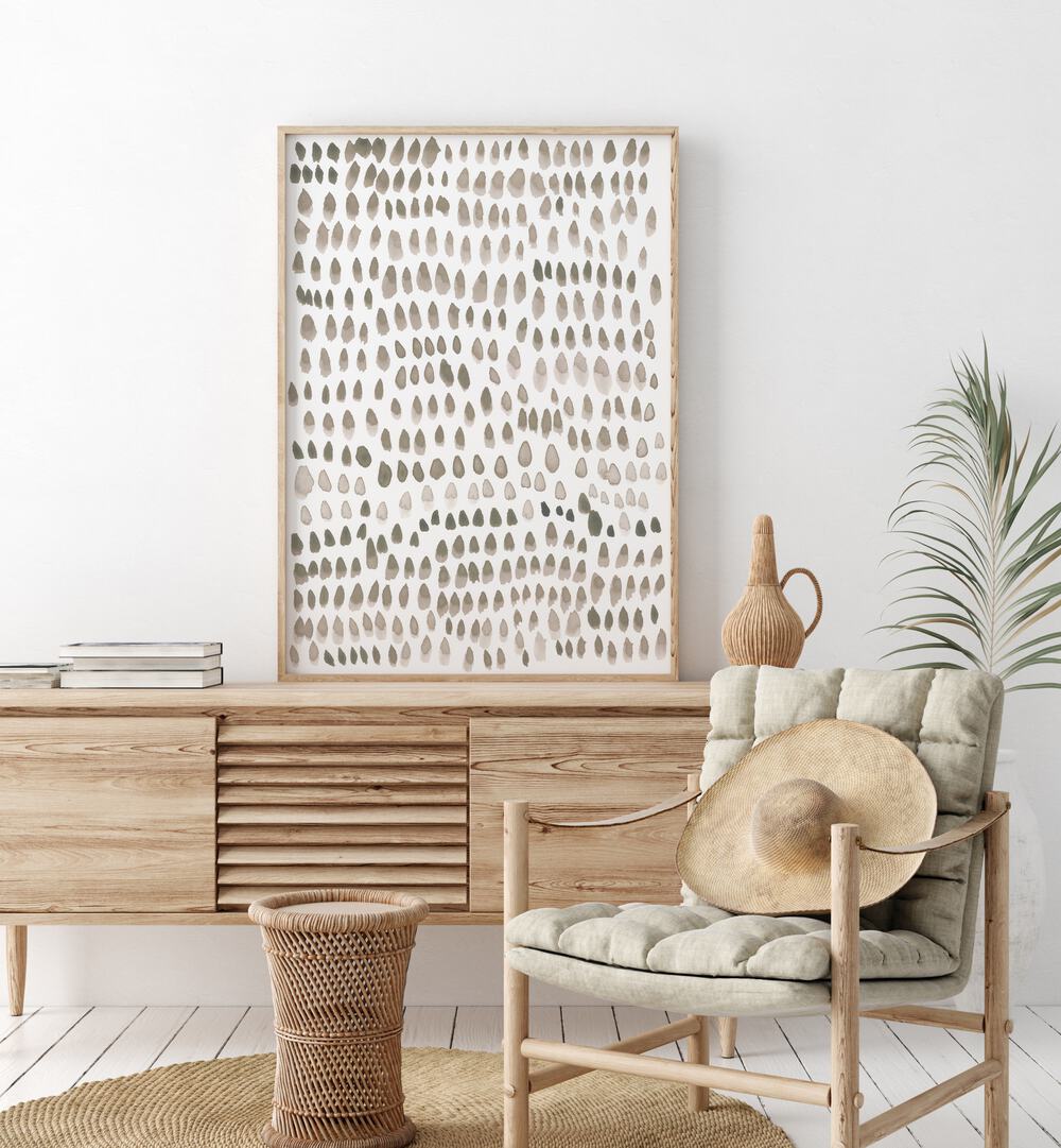 Elevate your decor with PAINTED DOTS LIGHT BROWN, ABSTRACT PAINTINGS, showcasing playful elegance in any space.