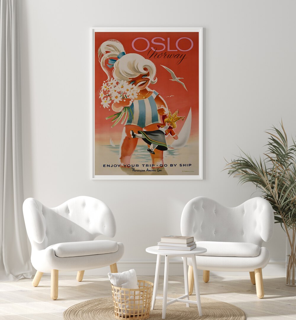 OSLO Vintage Travel Posters bring charm and wanderlust to your space, showcasing Norway's enchanting capital.