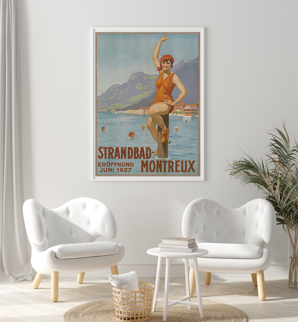 Stunning MONTREUX, VINTAGE TRAVEL POSTERS showcase the charm of Montreux, perfect for art lovers and enthusiasts.