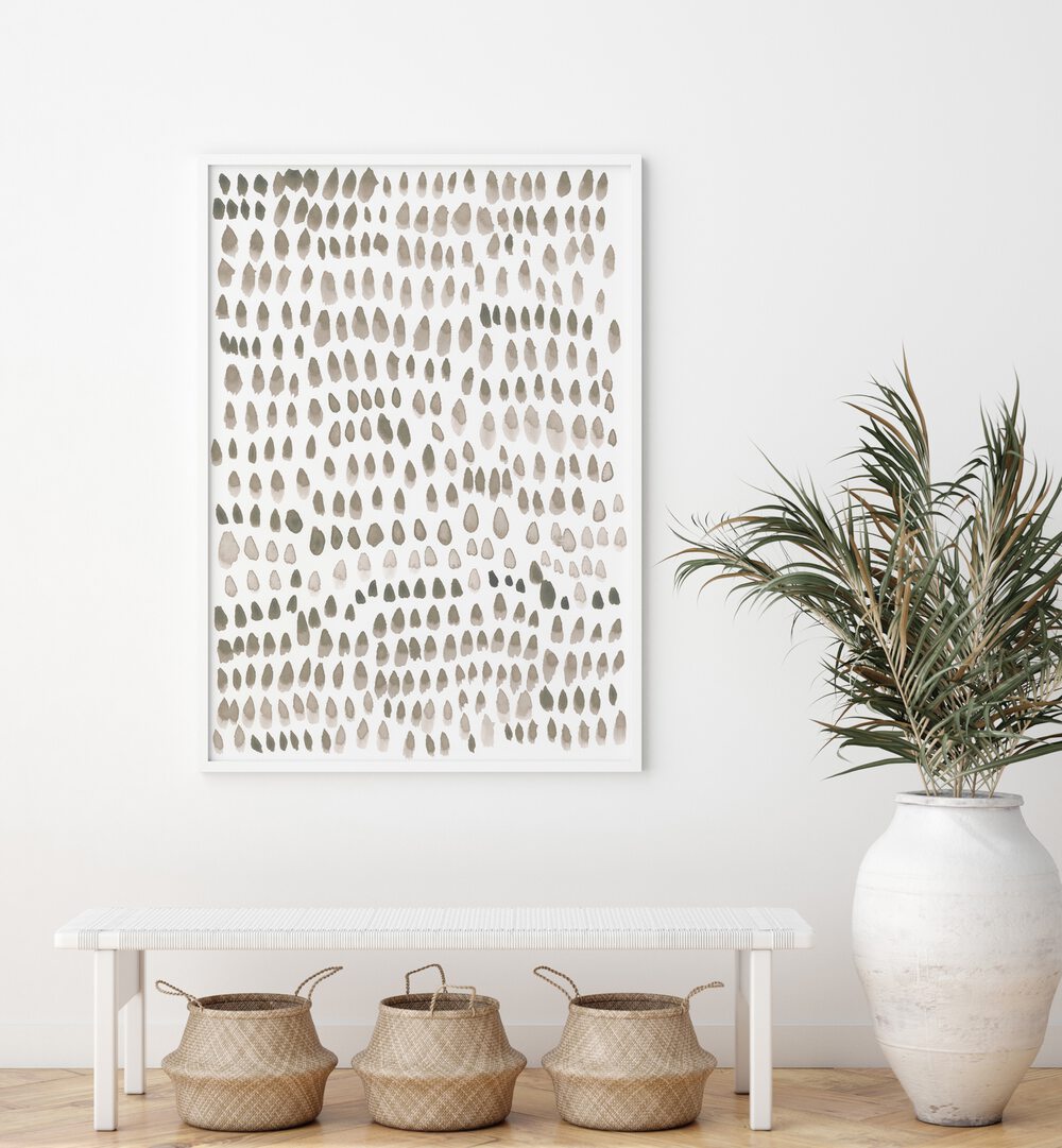 Charming PAINTED DOTS LIGHT BROWN, ABSTRACT PAINTINGS enhance any room with playful sophistication and unique design.