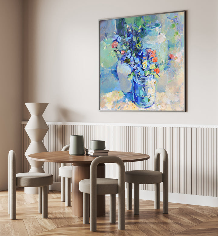 Vibrant WILD FLOWERS, FLORAL FLOWER PAINTINGS enhance modern home decor with a touch of nature's beauty.