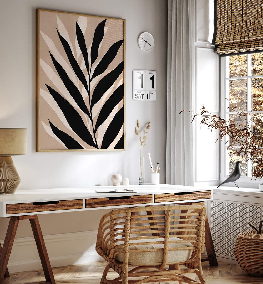 Stylish workspace featuring TROPICAL II, BOHO ART PAINTINGS, enhancing the room's vibrant and natural aesthetic.