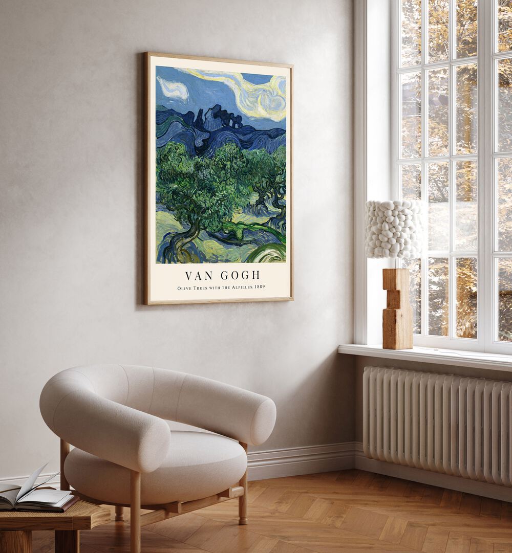 VAN GOGH'S OLIVE GROVES: OLIVE TREES WITH THE ALPILLES, 1889 , VINTAGE PAINTINGS