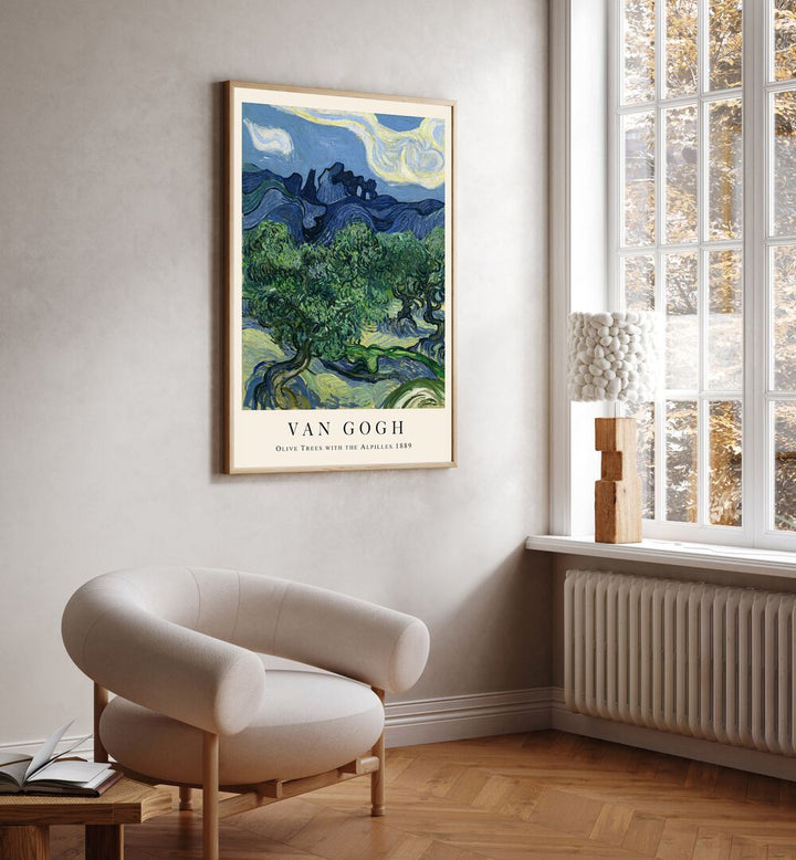 VAN GOGH'S OLIVE GROVES: OLIVE TREES WITH THE ALPILLES, 1889 , VINTAGE PAINTINGS